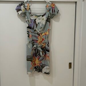 Brand new Guess dress, sage green with floral print, size S.